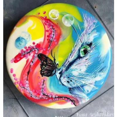 [cake_russia] Роспись по зеркальной глазури (Яна Аршавская)