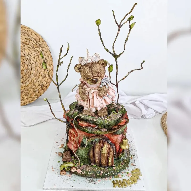 Мастер класс 3д торт "Мишка-малышка” (Ольга Громак, gromak_cake_omsk)