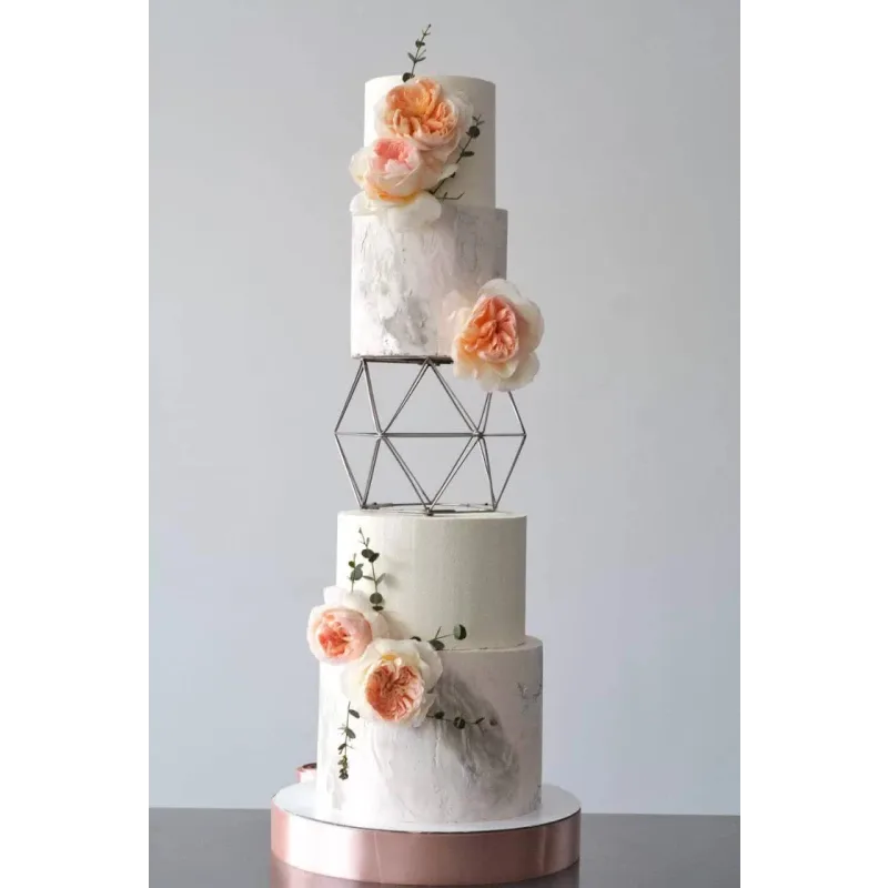 Многоярусный торт с геометрической конструкцией 4 яруса (Надежда Архипова)